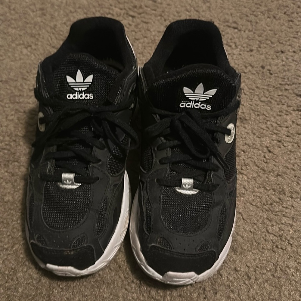 Boys size 3 adidas in fair condition with no tears or rips.